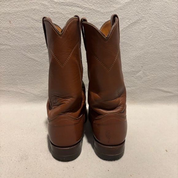 Justin chestnut cowboy/cowgirl western roper pull on boots size 6 B style L3802 main image 3